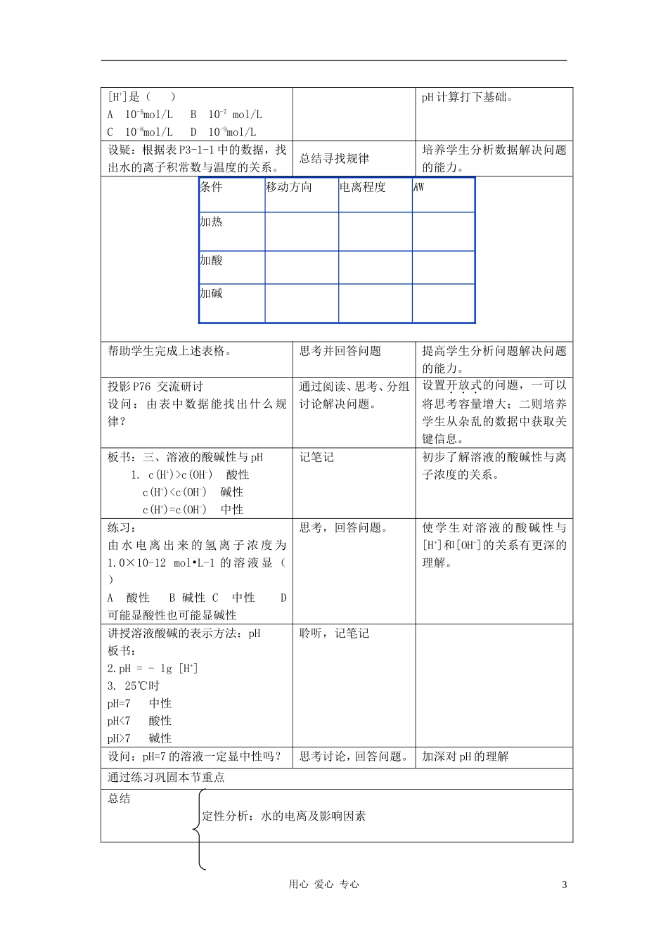 高中化学 第3章 物质在水溶液中的行为 第2节 弱电解质的电离 盐类水解教案（2） 鲁科版选修4_第3页