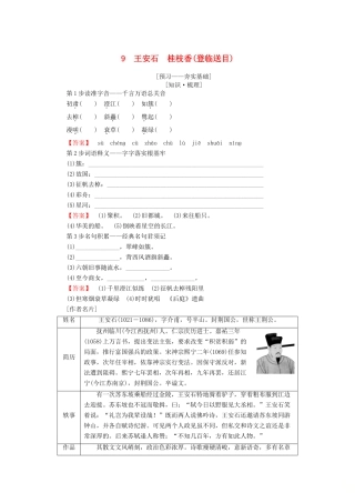 高中语文 第3单元 北宋的旧曲新声 9 王安石 桂枝香（登临送目）教师用书 鲁人版选修《唐诗宋词选读》-鲁人版高二《唐诗宋词选读》语文教案