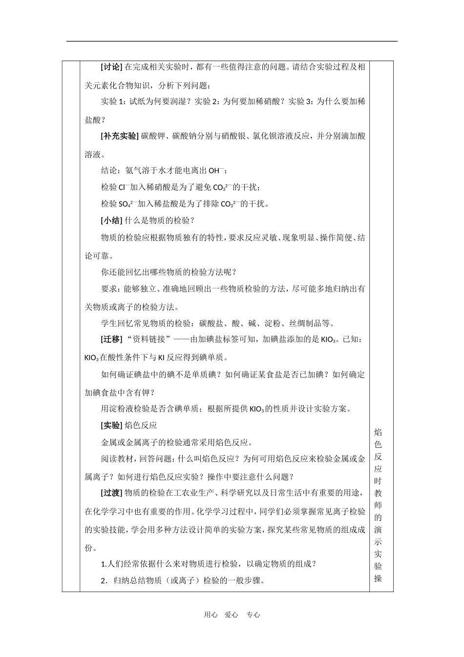 高中化学：1.2.2《常见物质的检验》教案（苏教版必修1）_第3页