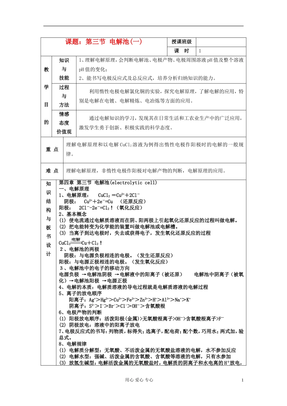 高中化学《电解池》教案1 新人教版选修4_第1页