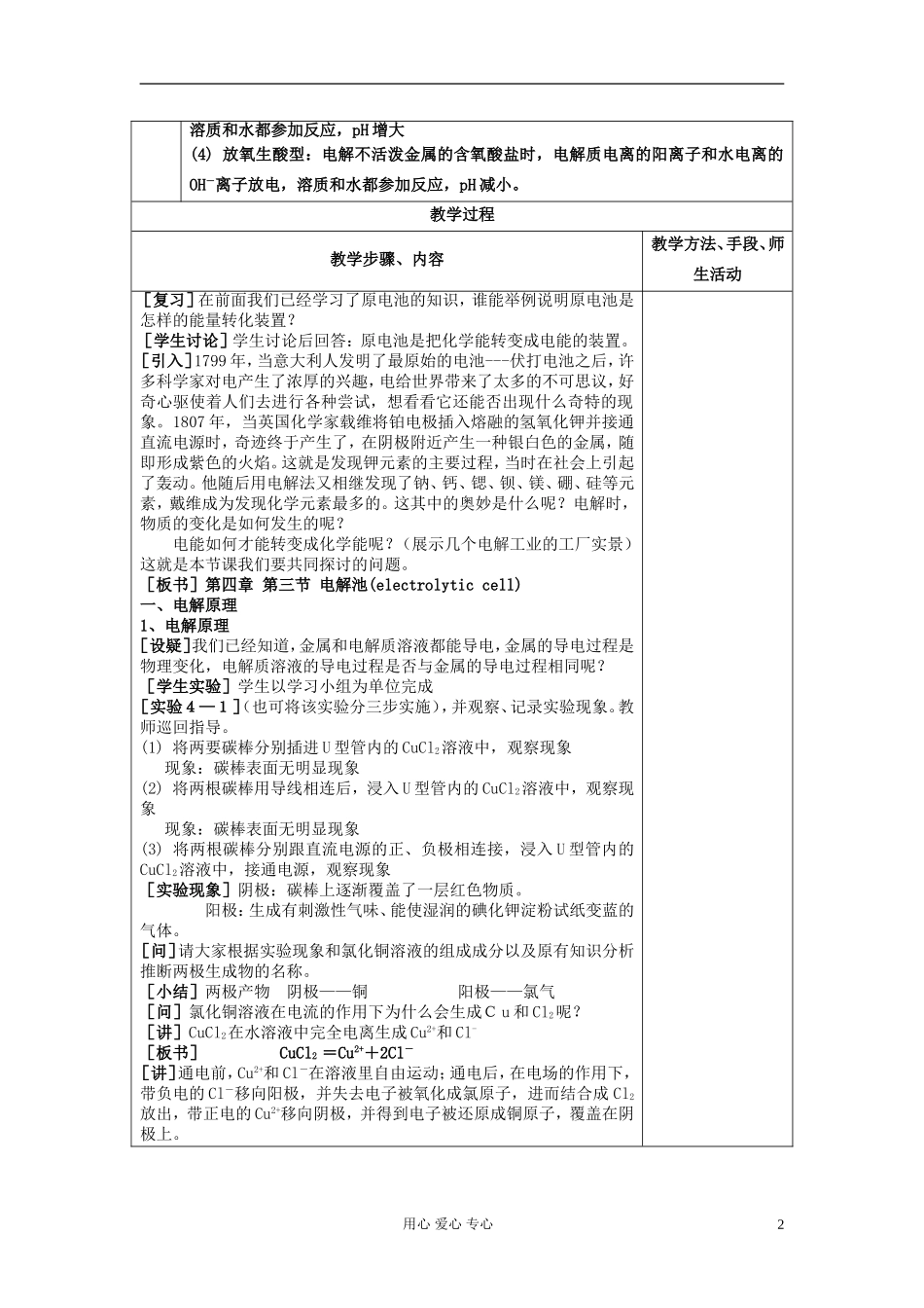 高中化学《电解池》教案1 新人教版选修4_第2页