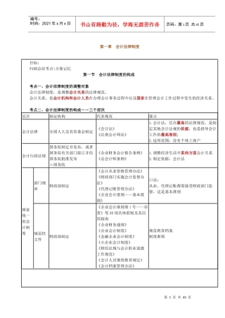 财经法规知识点表格版