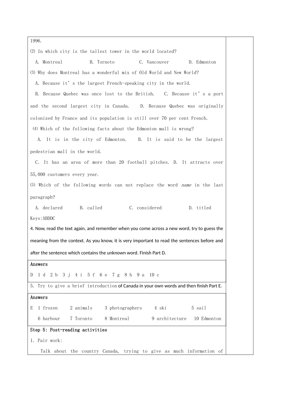 高中英语 Unit 1《Other countries, other cultures-Reading》教案 牛津译林版选修9_第3页