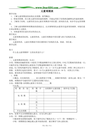 高中化学第一册必修元素周期表人教版