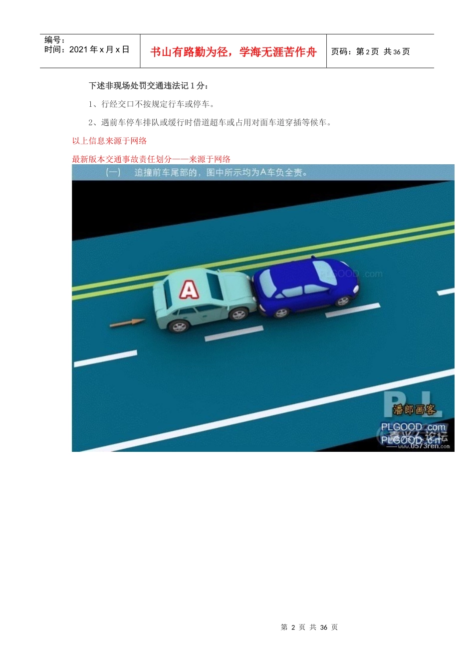 XXXX年最新交通法规扣分细则_第2页