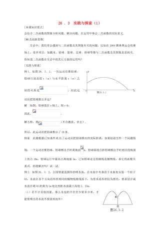 新疆塔城第三中学九年级数学《2.6.3 实践与探索》教案
