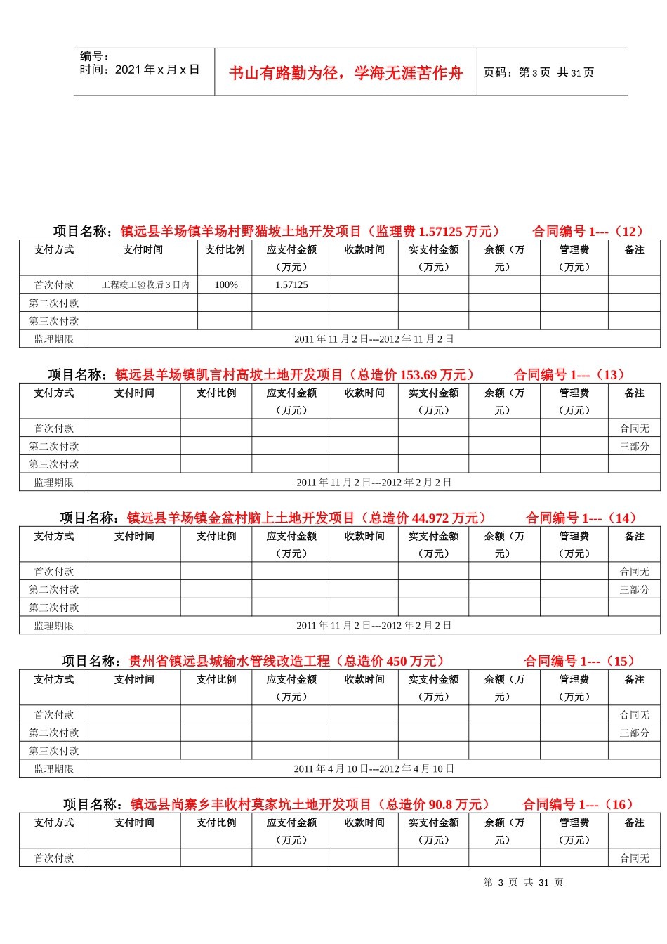 合同(贵州建安土木工程监理有限公司支付监理费时间表3_第3页