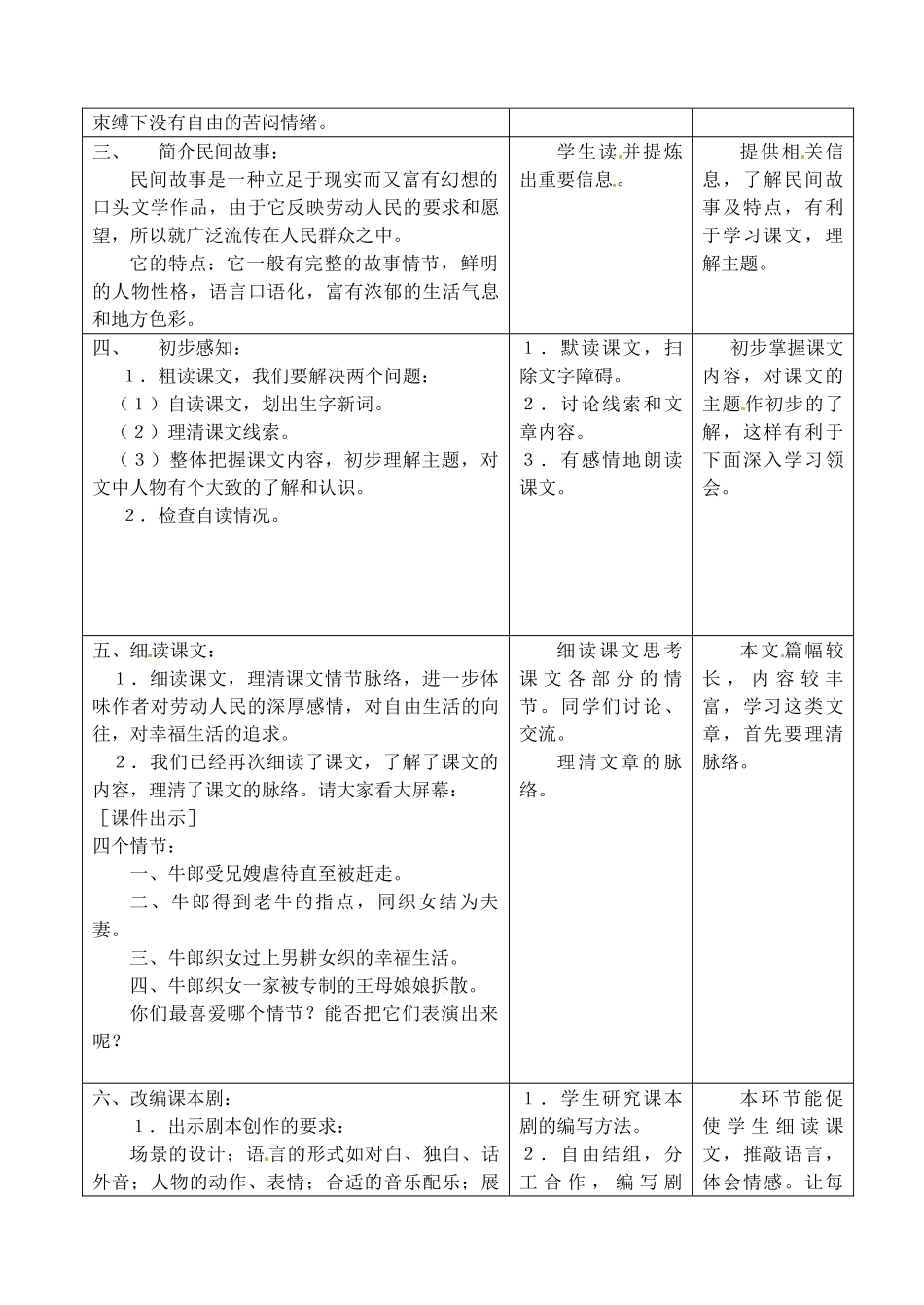 （秋季版）七年级语文上册 2《牛郎织女》教案2 河大版-河大版初中七年级上册语文教案_第2页
