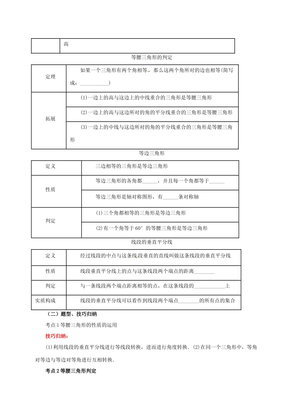 中考数学一轮复习 第20讲 等腰三角形教案-人教版初中九年级全册数学教案_第2页