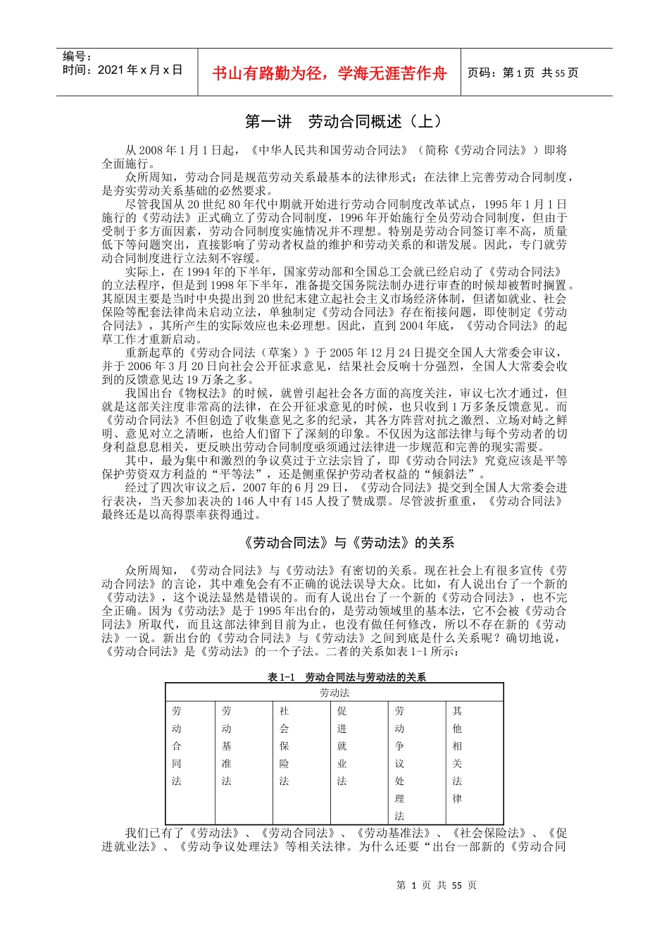 劳动合同法讲义_第1页