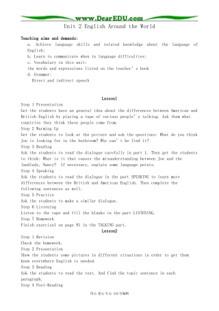 人教版高中英语第一册Unit2 English Around the World