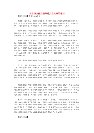 初中语文作文指导讲义 文章的选材