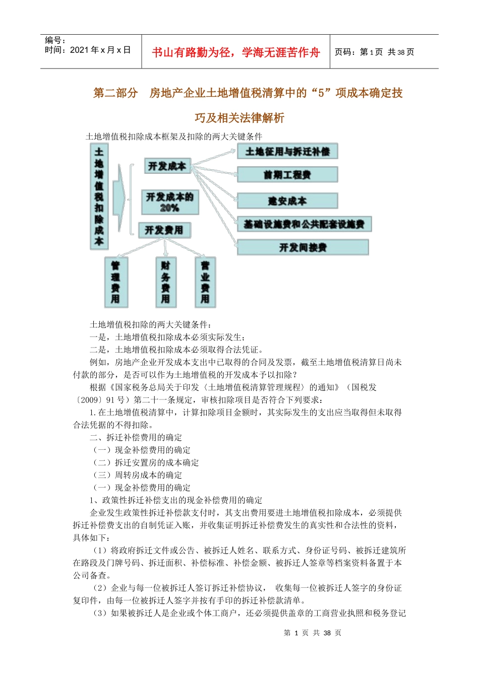 房地产企业土地增值税清算中的成本确定技巧与法律解_第1页