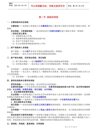 保险类型与保险合同