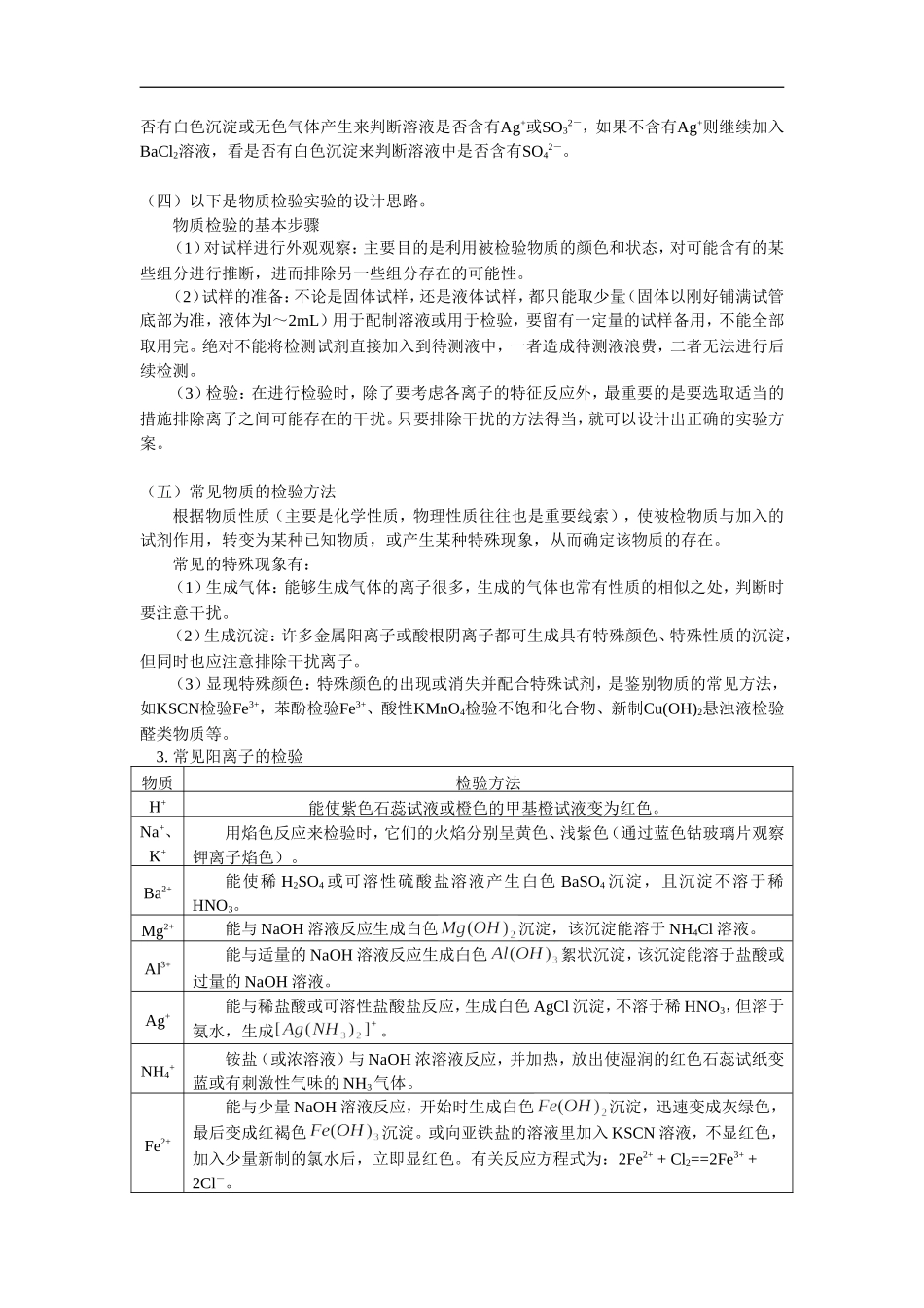 高三化学物质检验实验方案的设计人教版_第2页