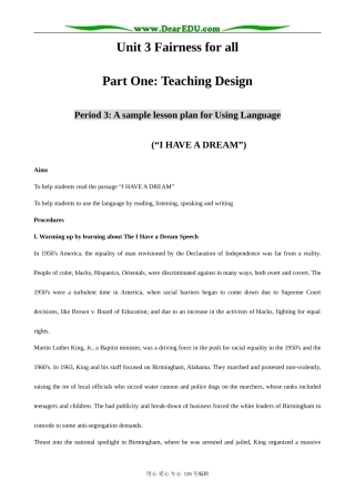 高中英语Unit 3 Fairness for all Using Language