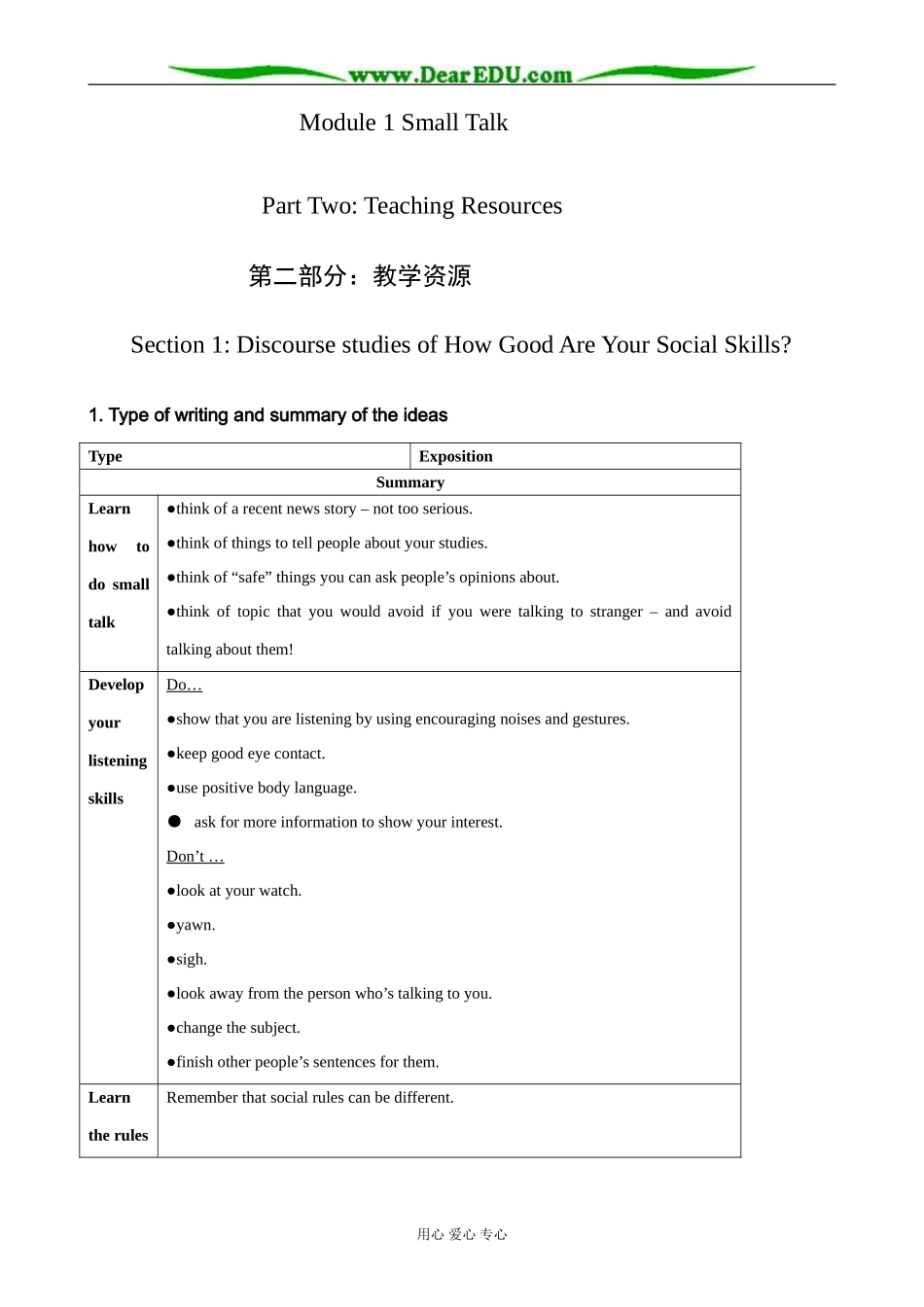 外研版英语必修6 Module1 Section1 Discourse studies of How Good Are Your Social Skills_第1页