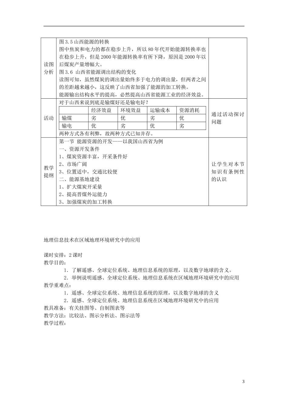 广东省珠海市金海岸中学高中地理 3.1 能源资源的开发-以我国山西省为例教案1 新人教版必修3_第3页