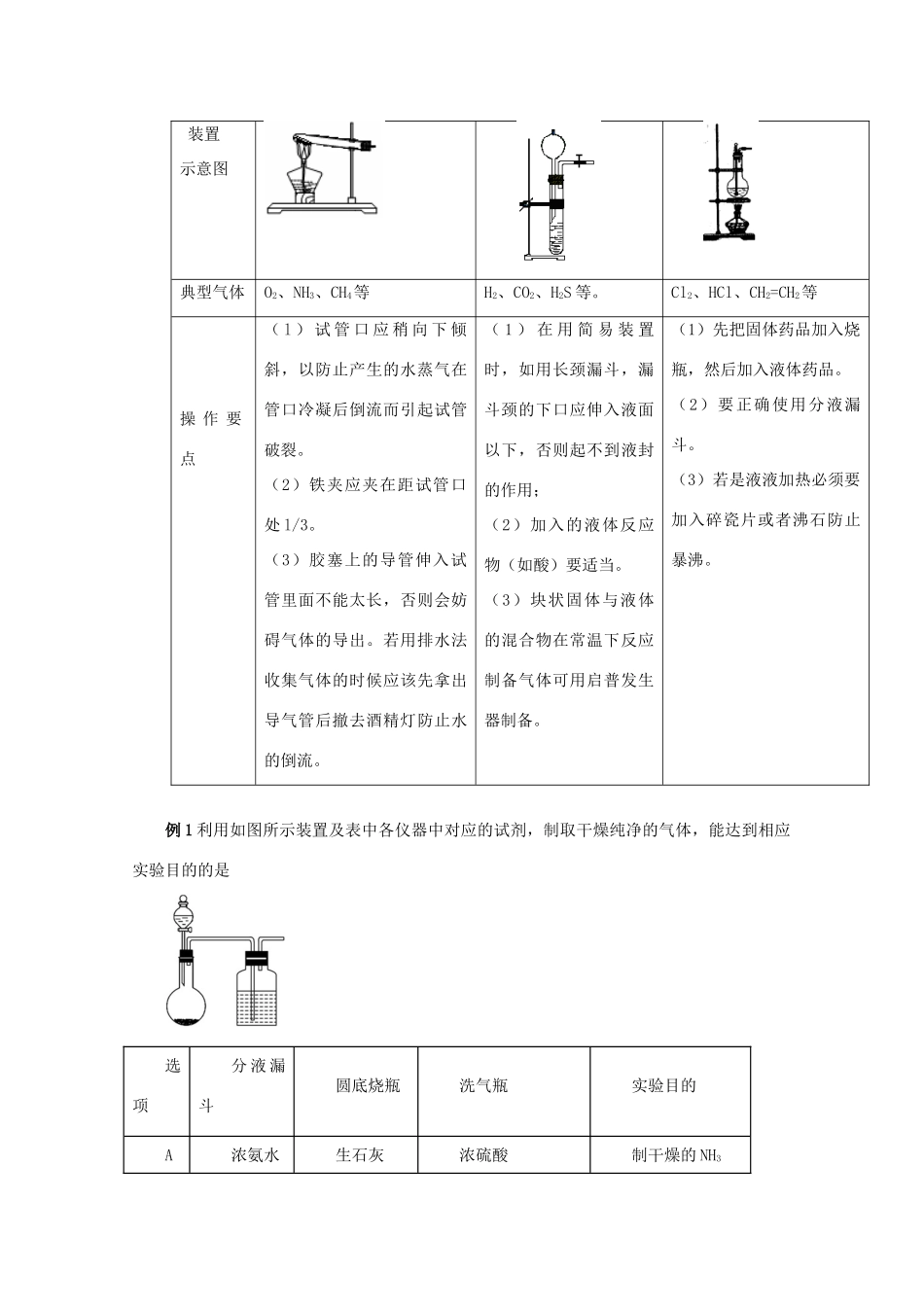高考化学 实验全突破 专题03 气体的制备教案-人教版高三全册化学教案_第3页