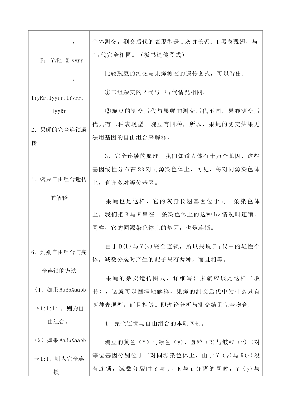 人教版高中生物必修2遗传的基本规律--基因的连锁和交换定律1_第2页
