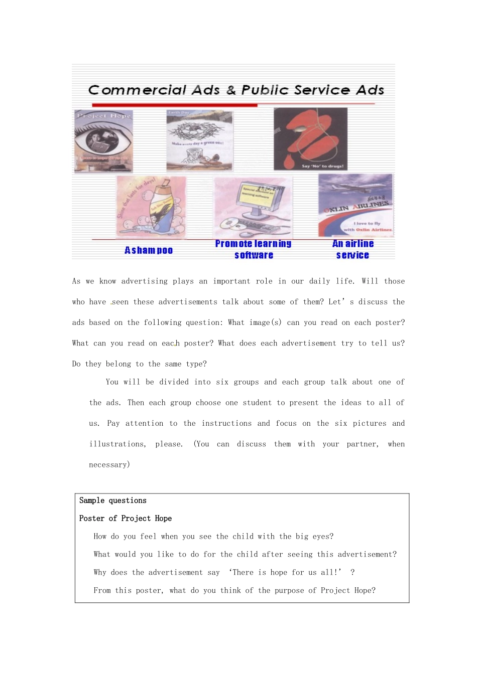 湖南省蓝山二中高中英语《unit1 Welcome to the unit》教案 牛津版必修4_第2页