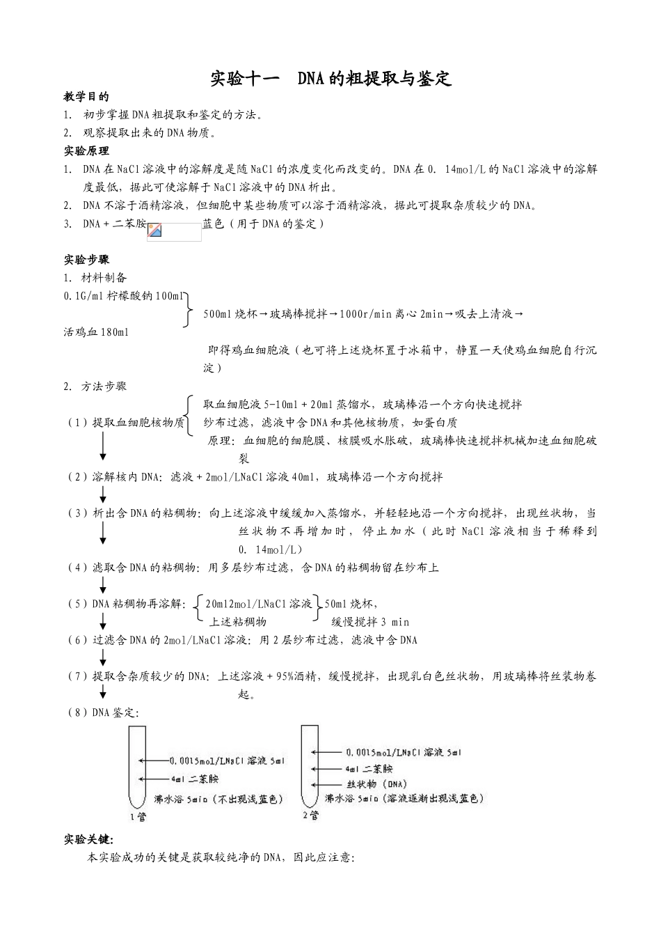 人教版高中生物必修2DNA的粗提取与鉴定_第1页