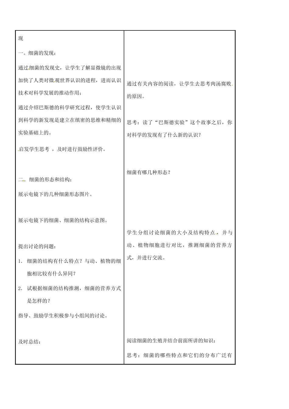 重庆市荣昌安富中学八年级生物 细菌教案 人教新课标版_第2页