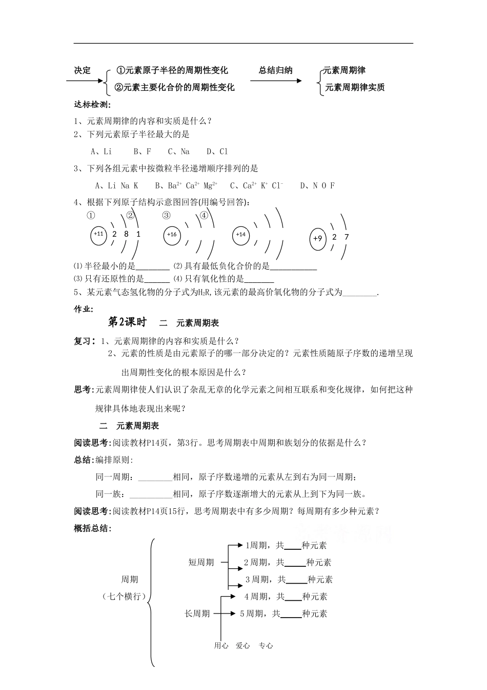 高三化学第二轮专题复习《元素周期律和元素周期表》教案_第3页