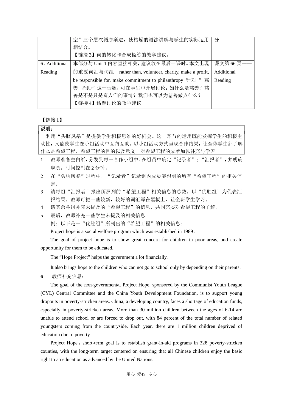 高中英语：Unit4 Making the world a better place to live教案（上海新世纪版3SB）_第3页