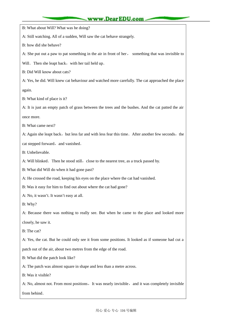 高中英语必修6Module 2 Period3 Speaking-Telling the story of The Cat That Vanished_第2页