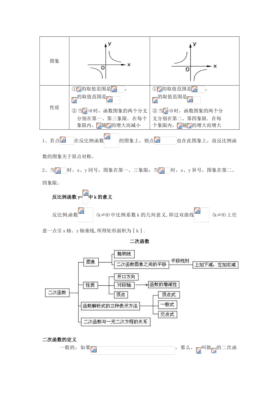 新疆乌鲁木齐县第一中学初中数学《几种常见的函数》教案 _第2页