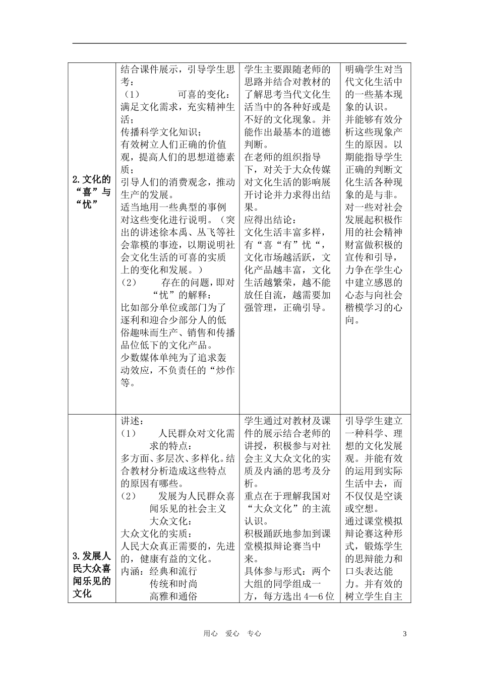 高中政治 色彩斑斓的文化生活教学设计 新人教版必修3_第3页