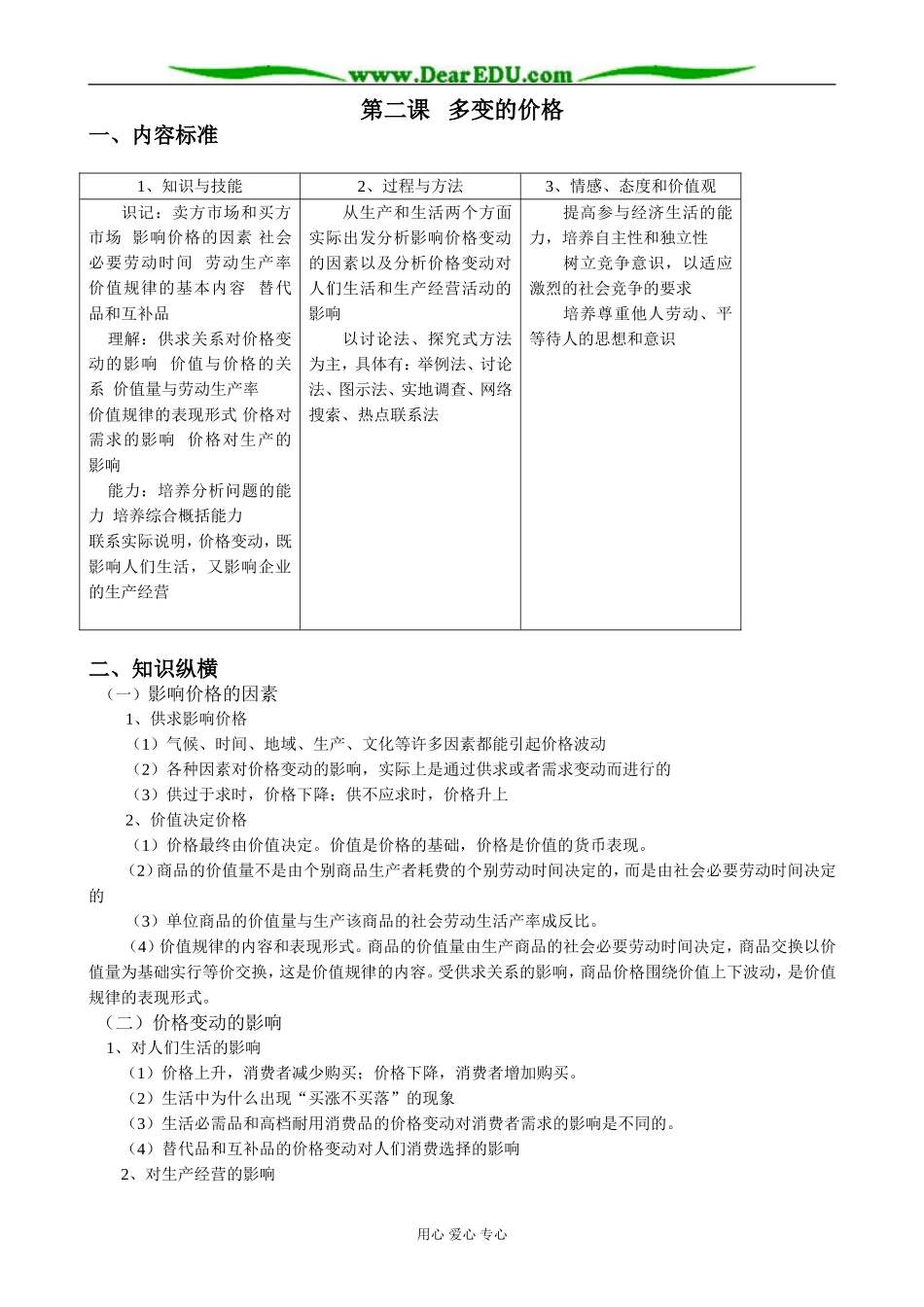 高中政治多变的价格教案2新课标 人教版 必修1_第1页