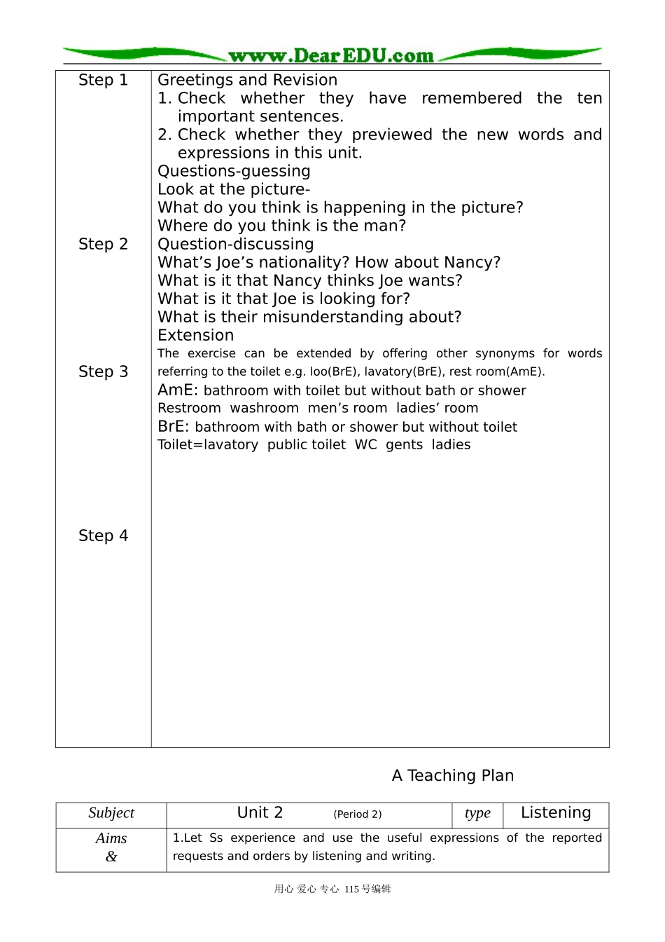 高中英语第一册上unit 2  English around the world  A Teaching Plan_第2页