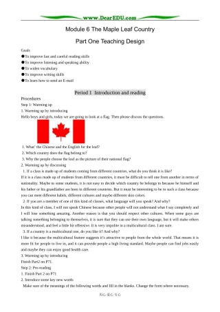 外研版英语必修10 Module6 The Maple Leaf Country-Introduction and Reading12
