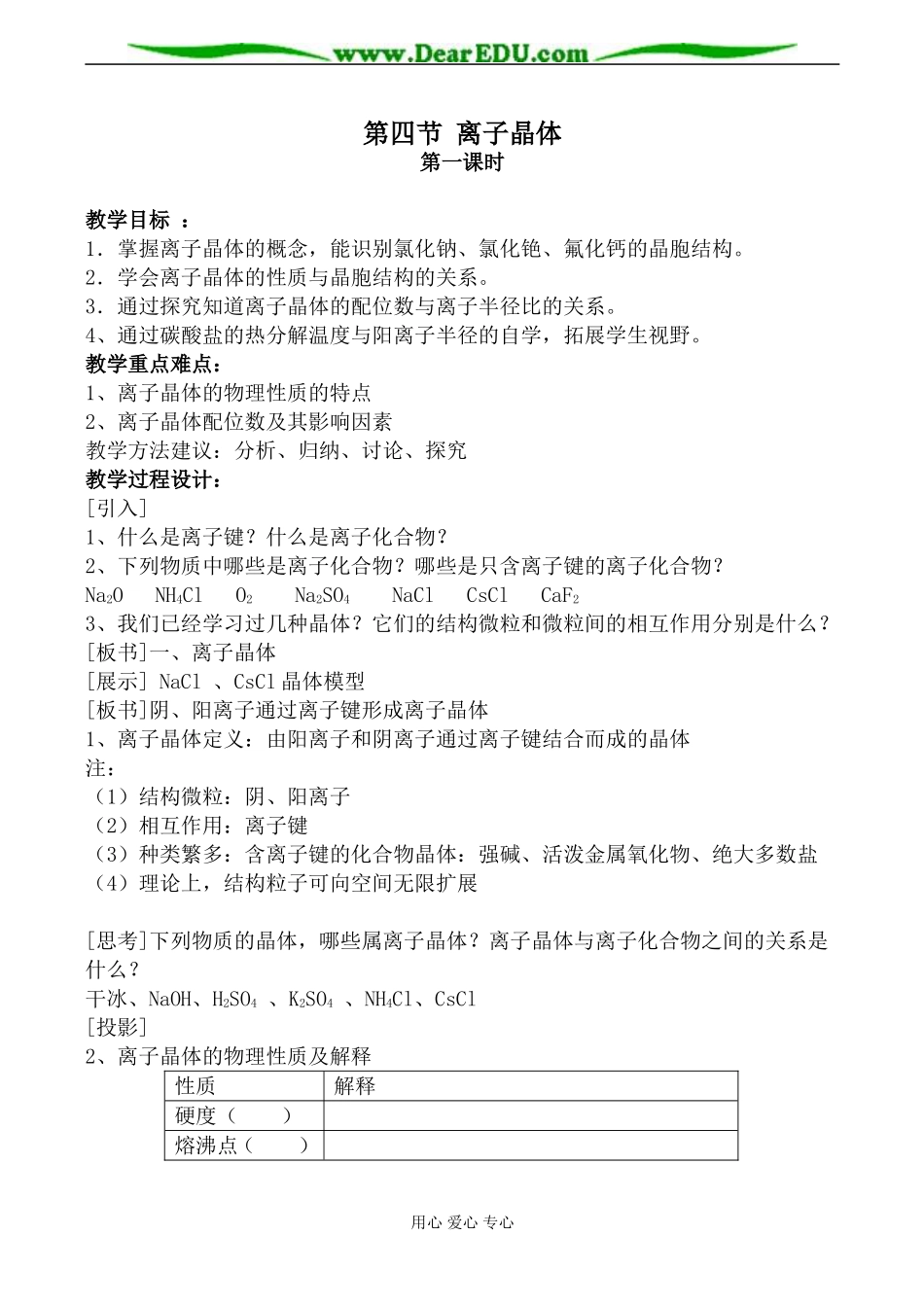 高二化学选修3 第三章第四节 离子晶体_第1页