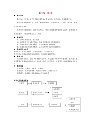四川省宜宾县复龙初级中学八年级地理下册 第二节 美国教案 中图版