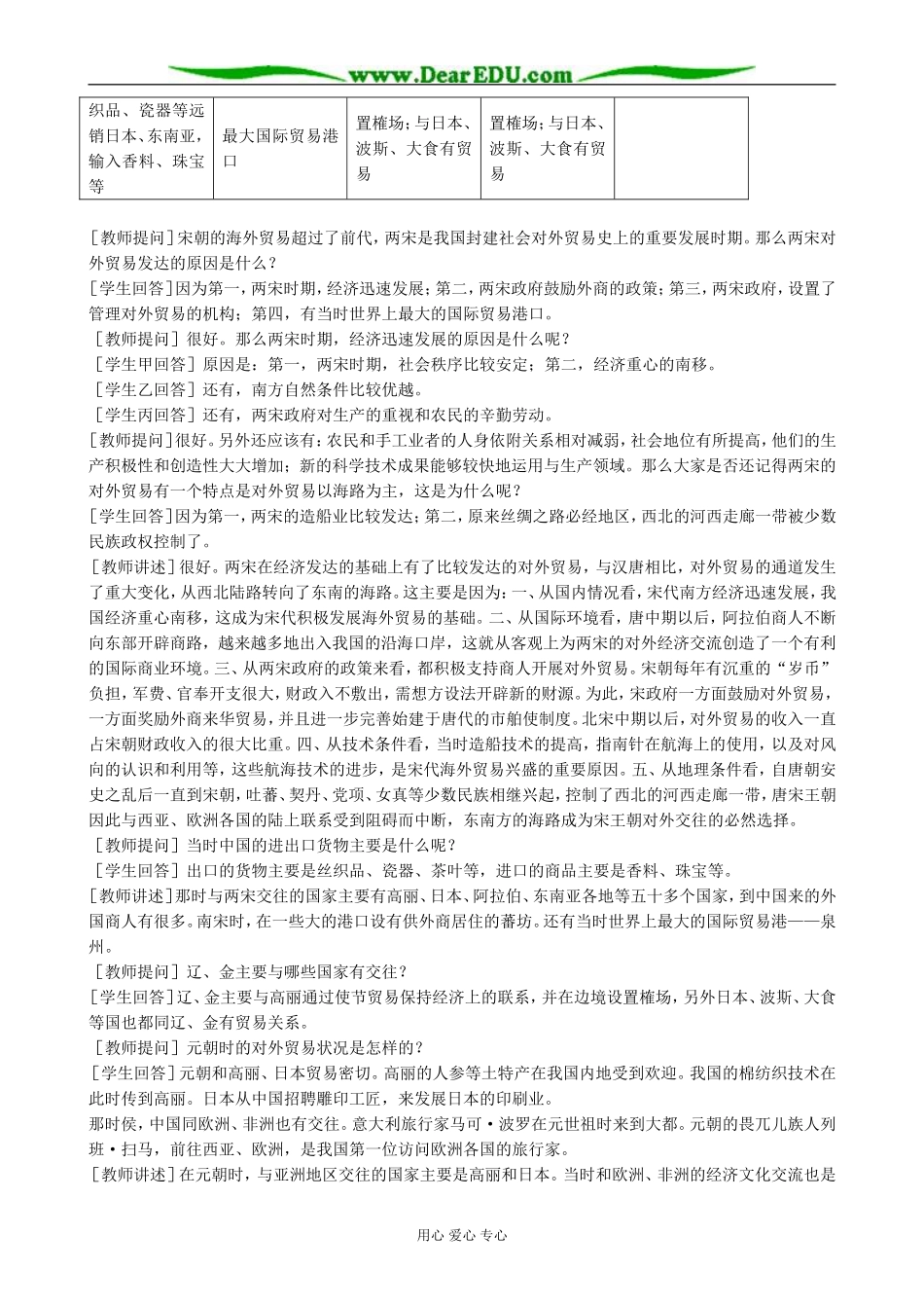 高三历史辽、宋、夏、金、元经济的发展与对外经济交流教案2旧人教_第3页
