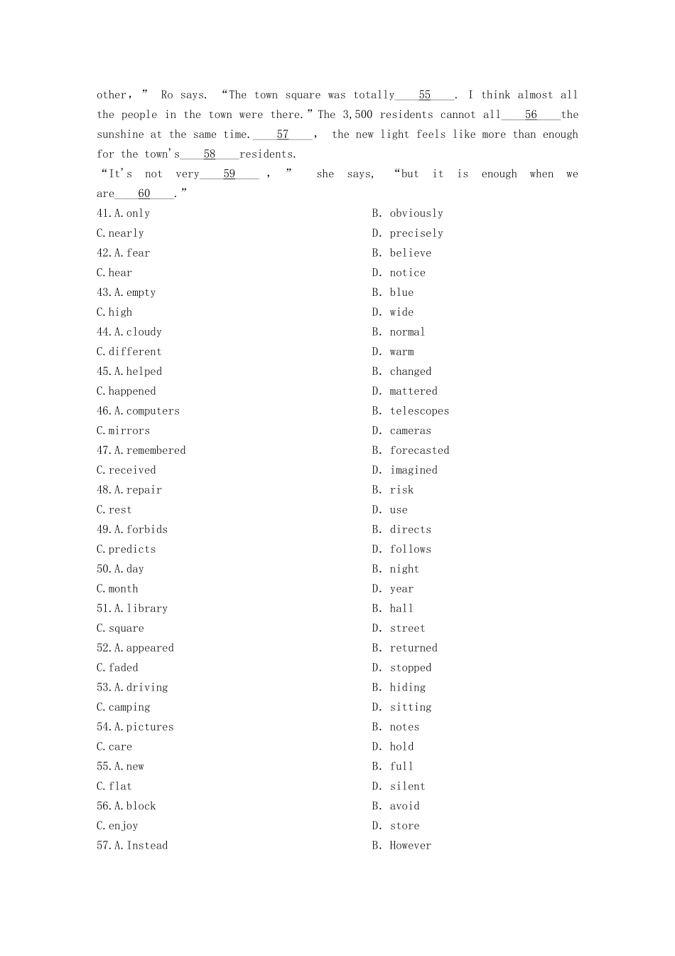 山东省新高考英语大二轮总复习 第三板块 完形填空 第三部分 体裁应对策略 第4讲 说明文教案-人教版高三全册英语教案_第2页
