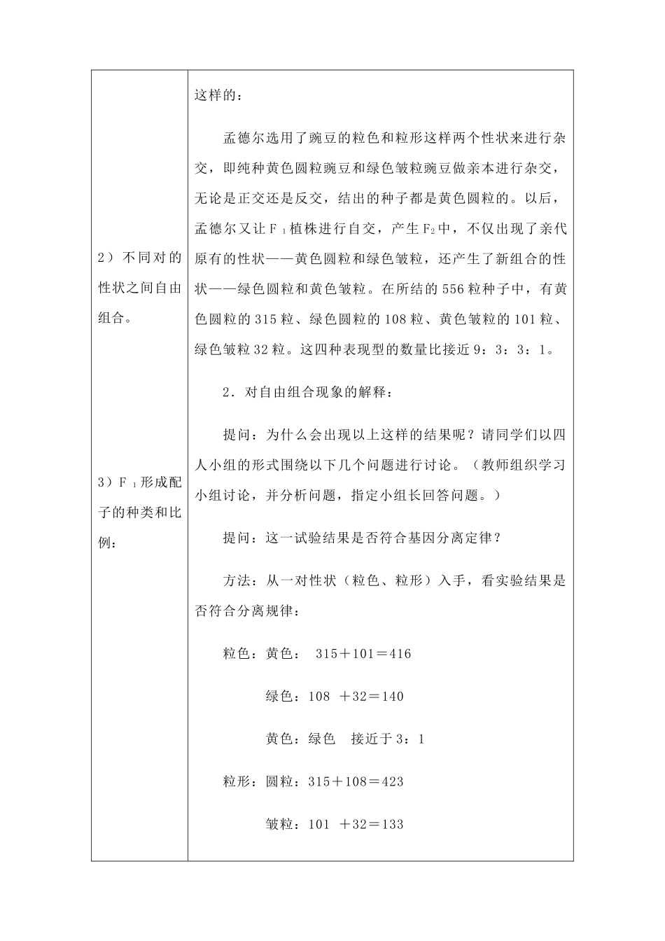 人教版高中生物必修2遗传的基本规律--基因的自由组合定律1_第3页
