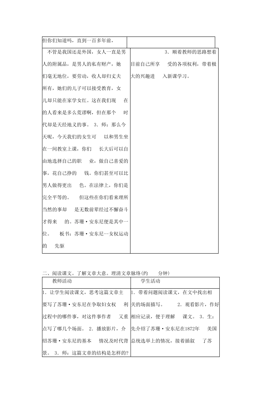 八年级语文下册 《苏珊•安东尼》教案 语文版_第2页
