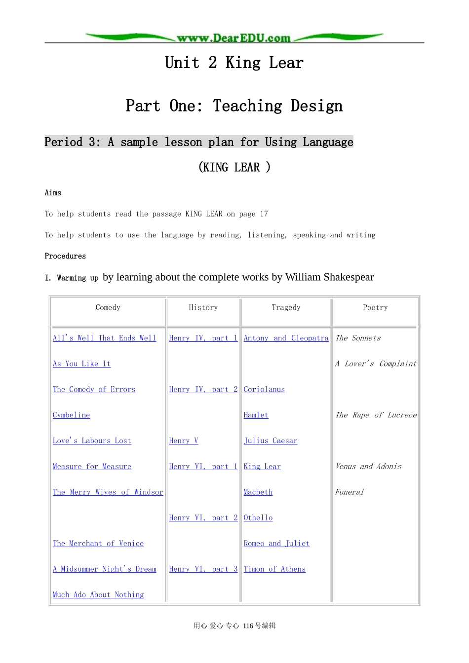 高中英语Unit 2 King Lear Using Language_第1页