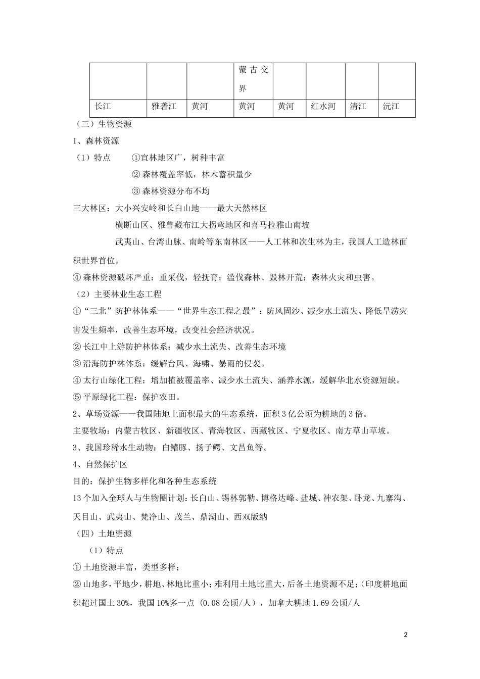 湖北省武汉市高考地理 第八讲 自然资源与灾害防治复习讲义 新人教版必修1-新人教版高三必修1地理教案_第2页