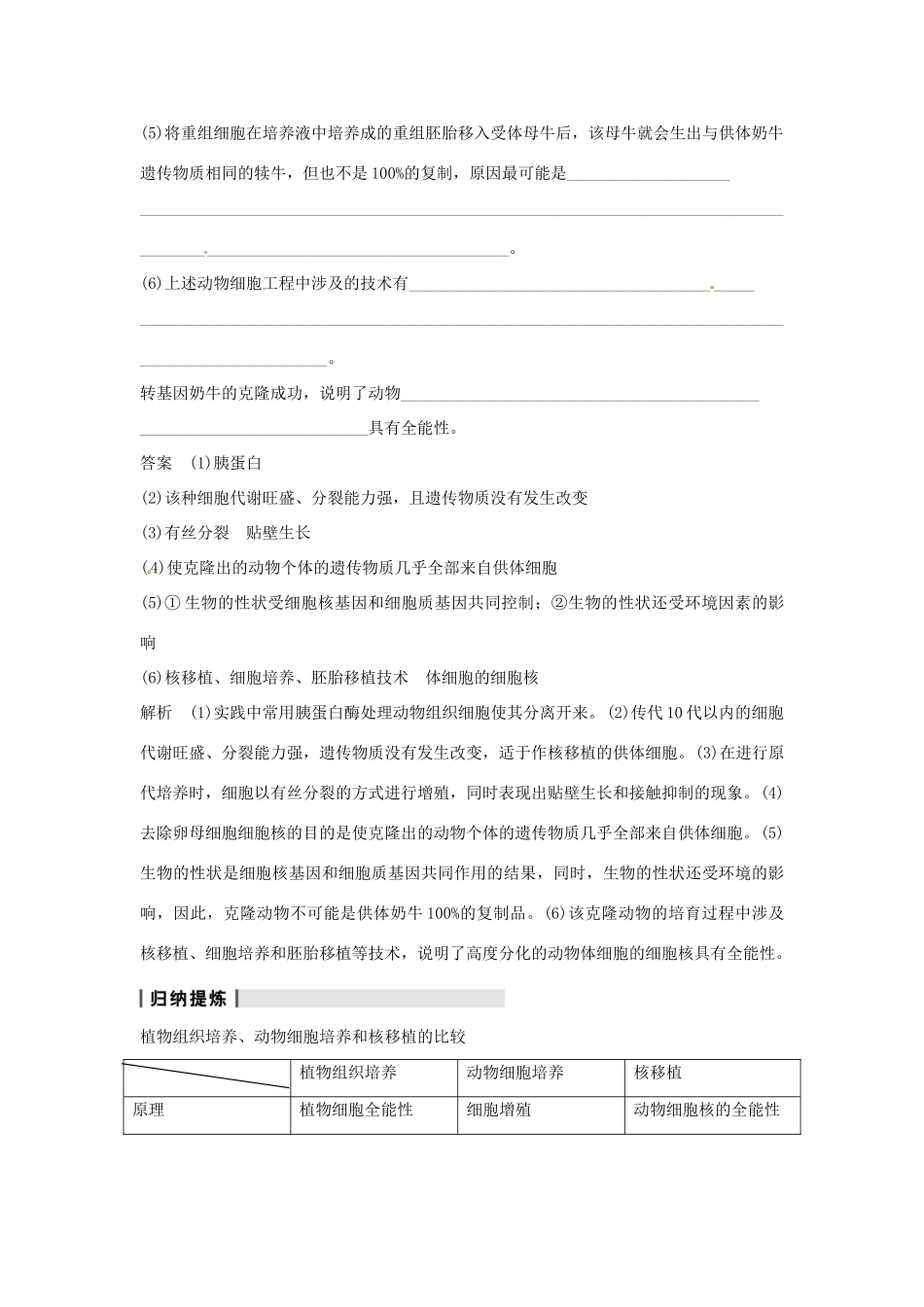 重庆市万州分水中学高考生物 第2章《细胞工程》复习考点三 聚焦动物细胞培养 新人教版选修3 _第3页