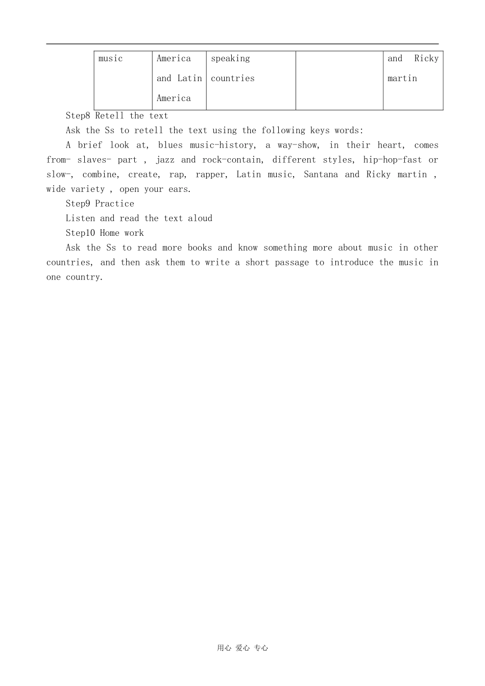 高中英语Unit 11 The sounds of the world--Period 2旧人教第一册上_第3页