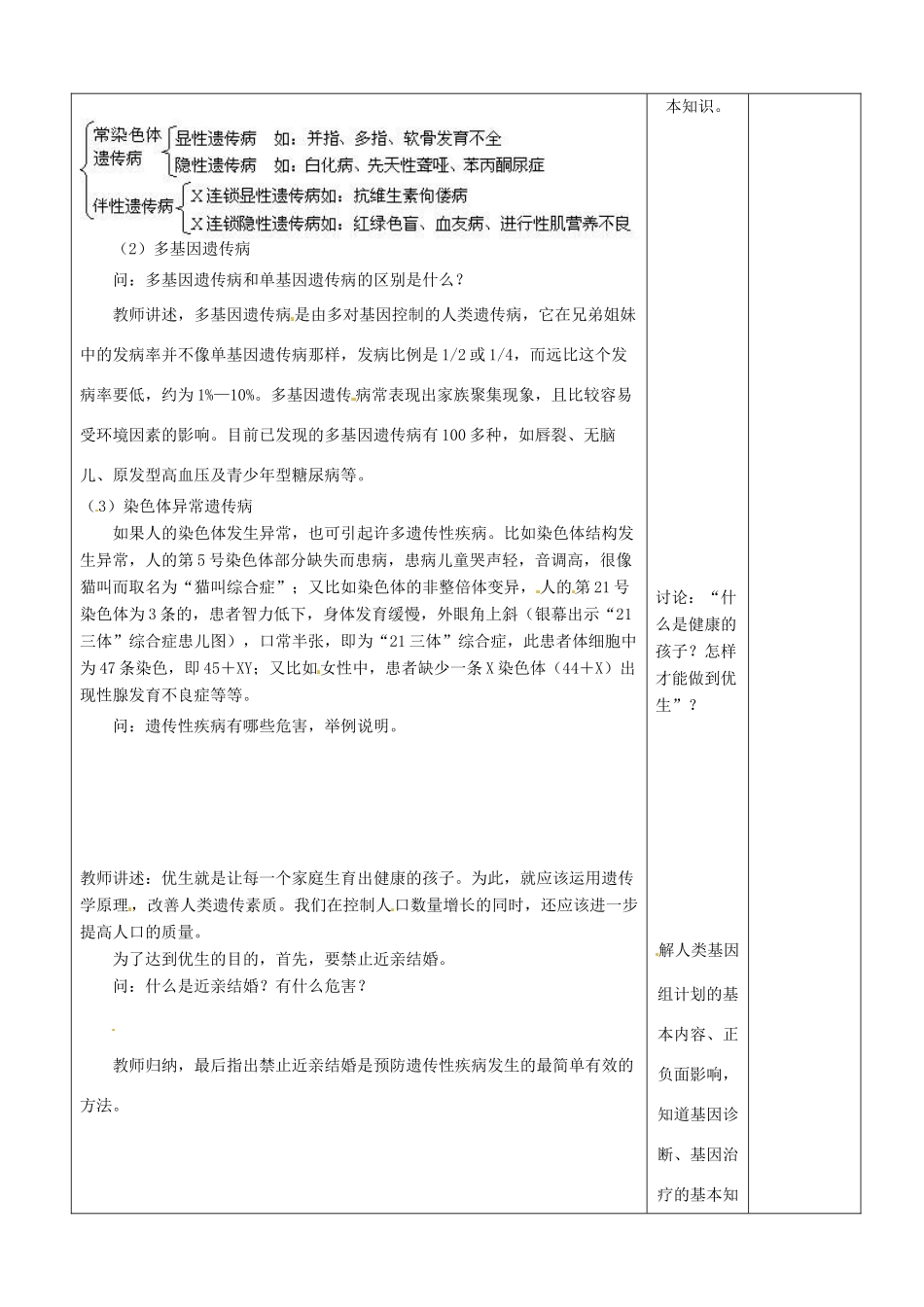 山东省郯城县第三初级中学高三生物上册《人类遗传病》教案 新人教版_第2页