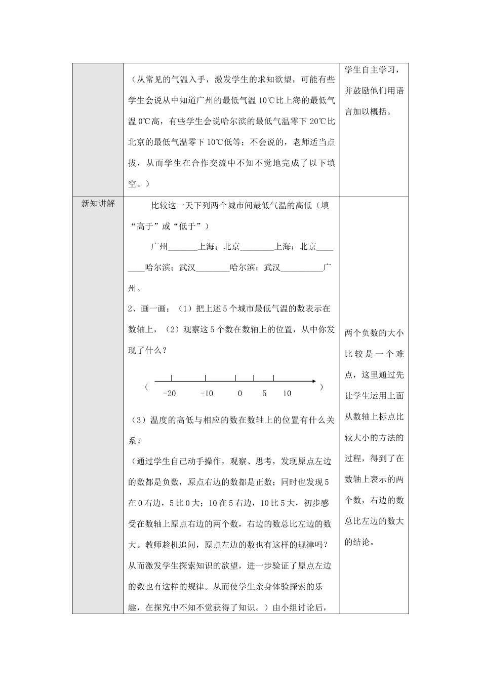 浙江省慈溪市横河初级中学七年级数学数学上册 1.4有理数大小的比较教案（2） 浙教版_第2页