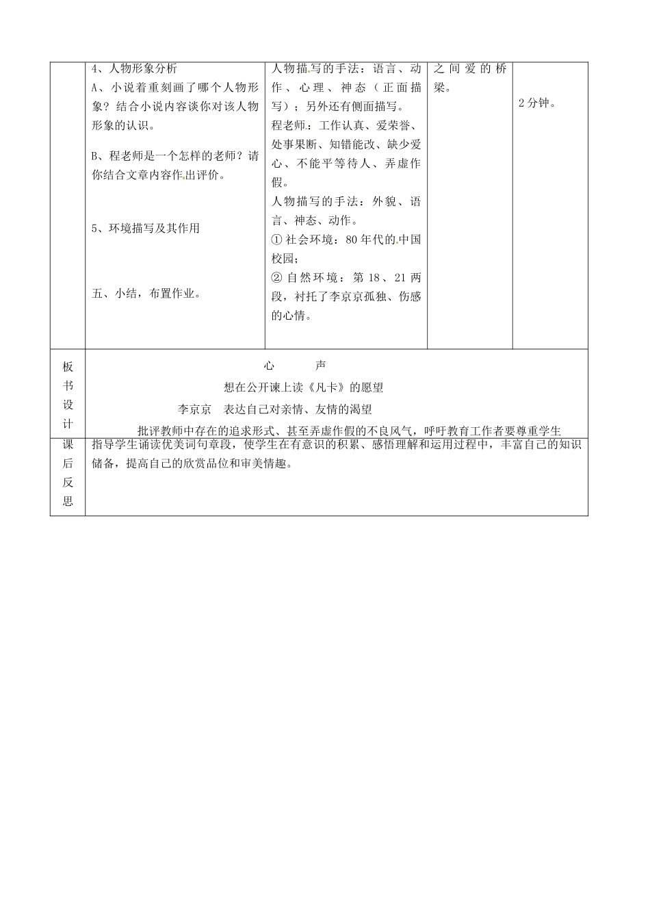 北京市顺义区大孙各庄中学七年级语文上册 第12课《心声》教案 新人教版_第3页