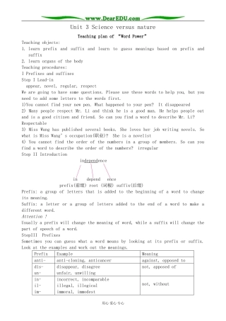 牛津版英语必修5 unit3 Science versus nature--Word Power