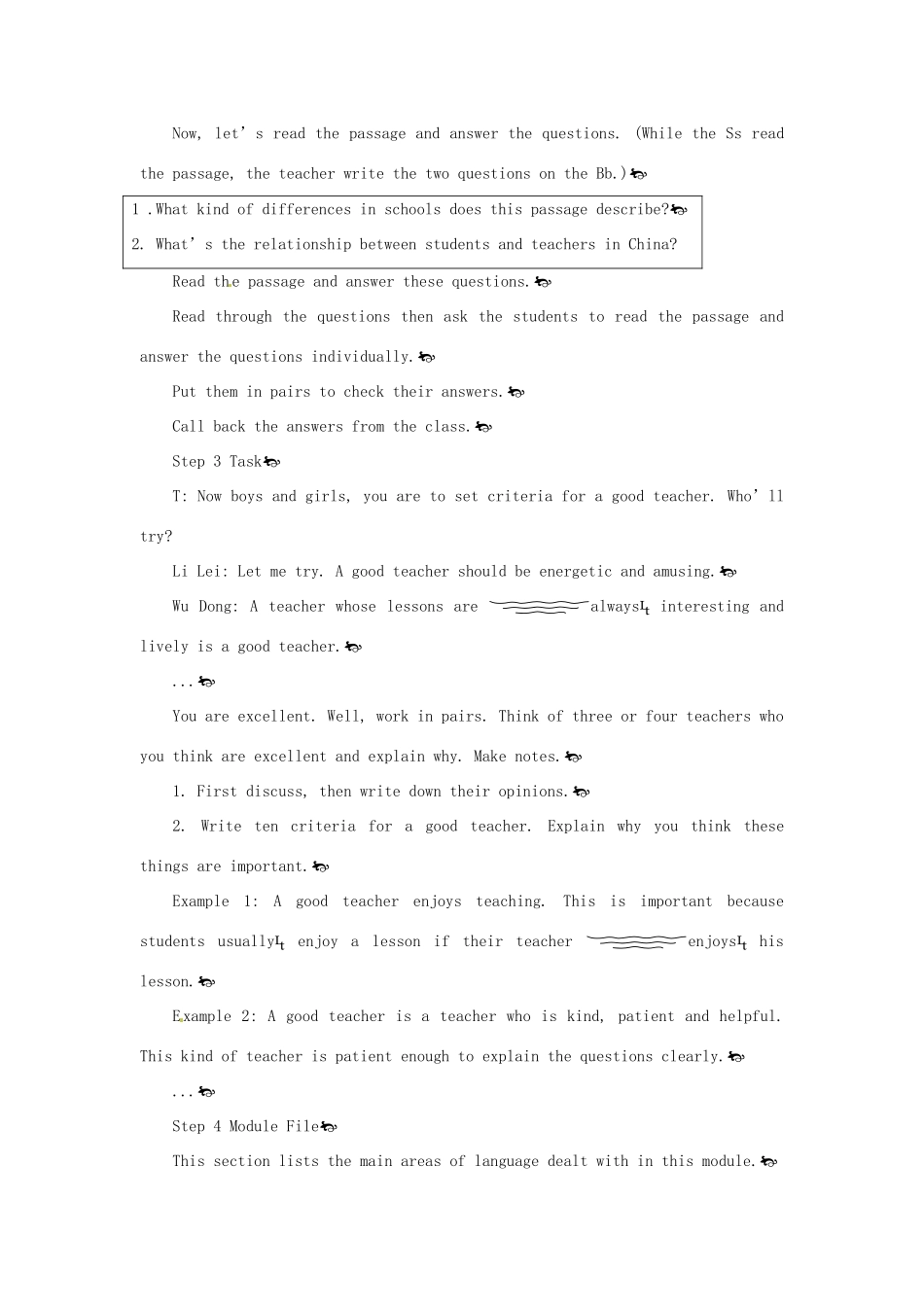 四川省三台县第一中学高中英语《Module 2 My New Teachers-7th period》教案 新人教版必修1_第2页